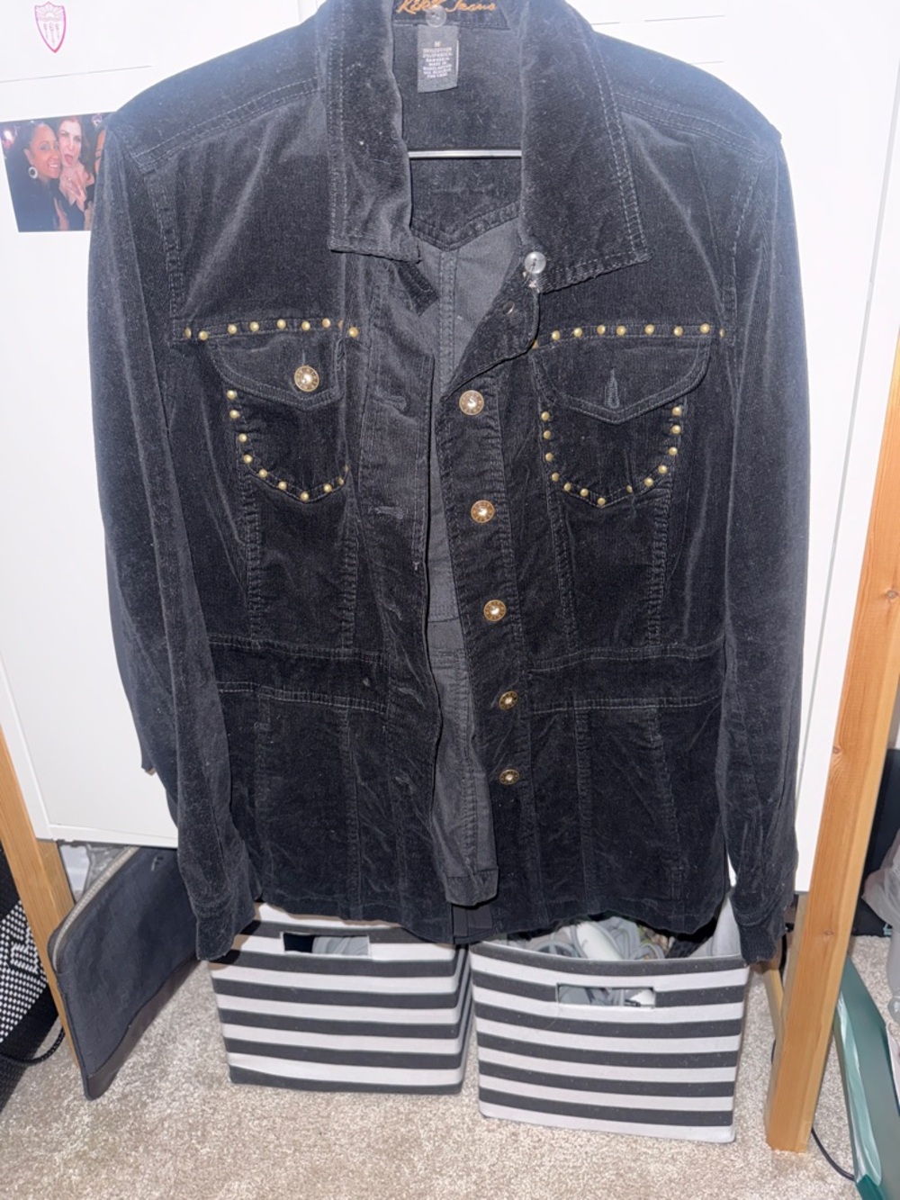 Black Studded Corduroy Jacket